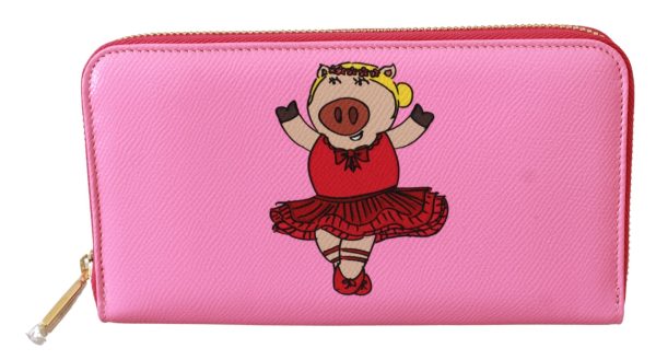 DG Pink Continental Clutch Leather Wallet