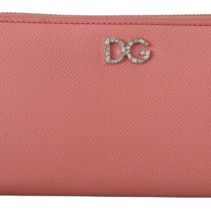 DG Pink Card Holder Bill Coin Slot Continental Leather Wallet