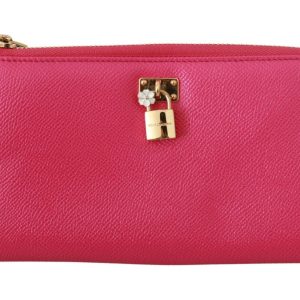 DG Pink Zipper Continental Women Clutch Leather Wallet